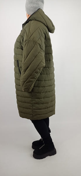 Ladies Khaki Padded Coat