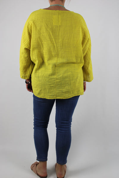 Cotton Top Lightweight Over-Top Size 10 12 14 16 18 20 in Yellow