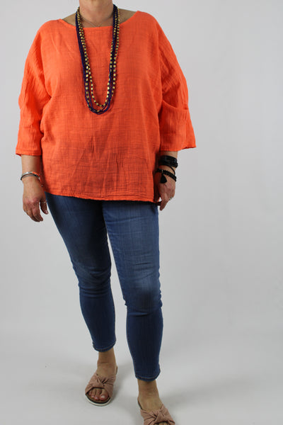 Cotton Top Lightweight Over-Top Size 10 12 14 16 18 20 in Orange