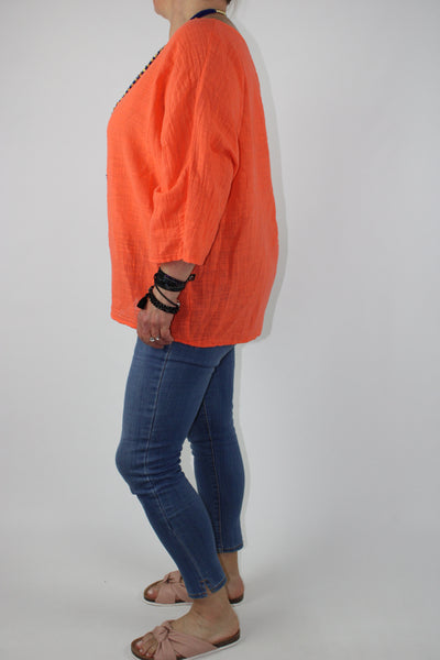 Cotton Top Lightweight Over-Top Size 10 12 14 16 18 20 in Orange