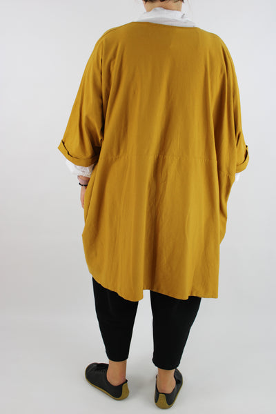 Made in Italy Cotton Top Tunic Over Top Plus Size 16 18 20 22 24 26 28 30 in Mustard